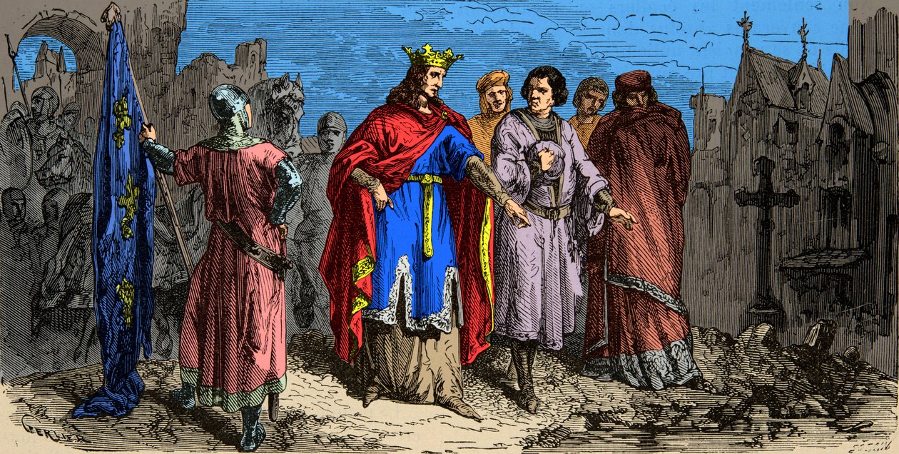 1186 befahl Philippe Auguste (1165-1223) die Straßen von Paris zu pflastern von Unknown artist