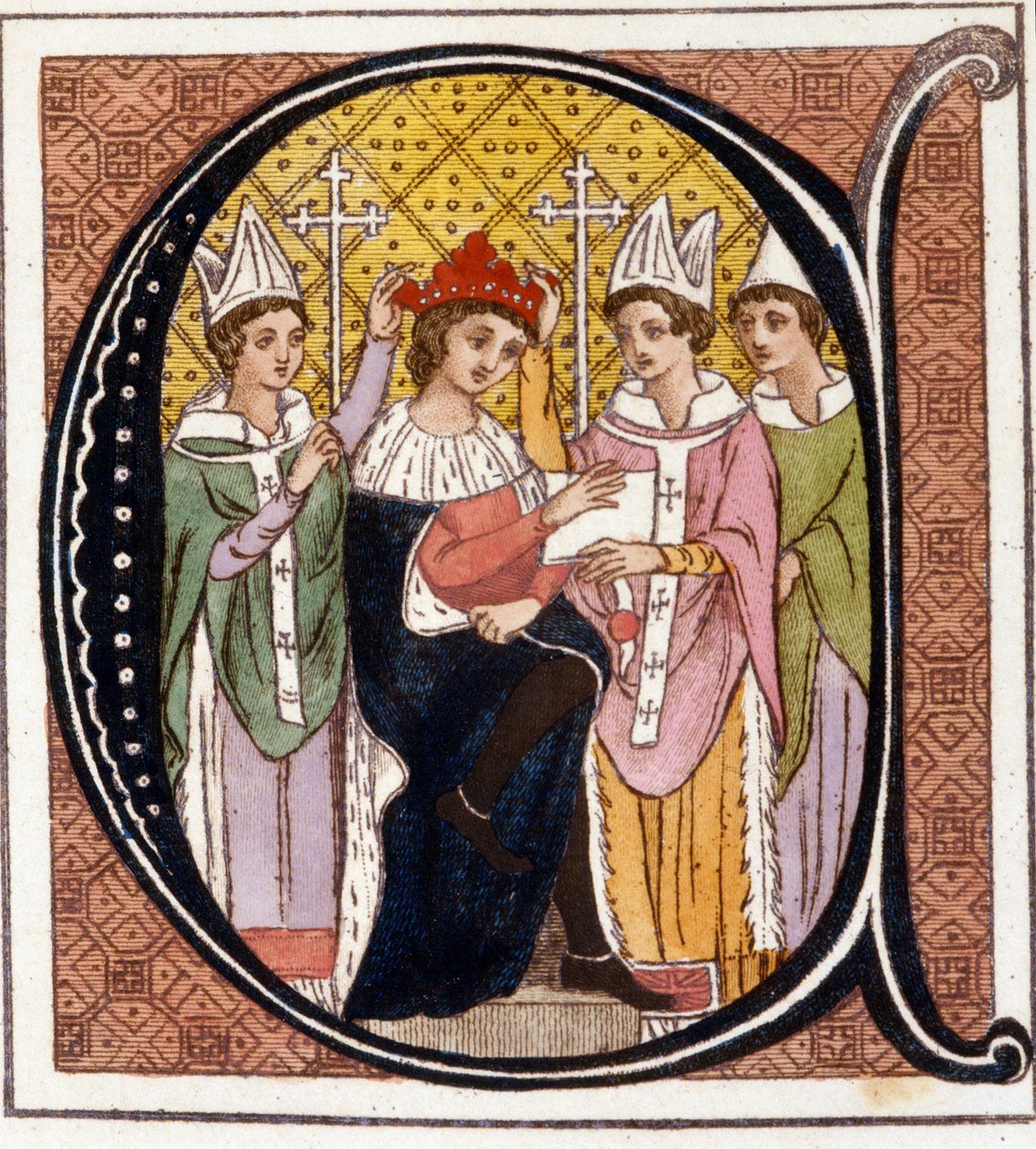 Krönung von Eduard I. von England (1239-1307) im Jahr 1272. Gravur des 19. Jahrhunderts. Biblioteca nazionale Braidense. Mailand von Unknown artist