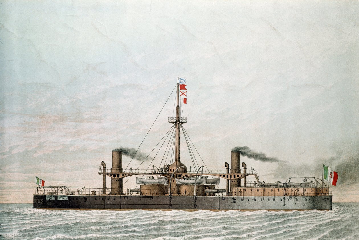 Italienisches Schlachtschiff Caio Duilio von Unknown artist