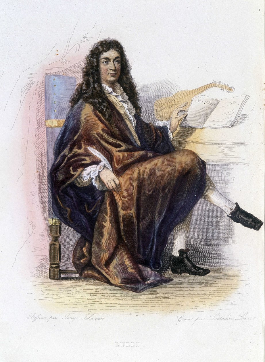 Jean Baptiste Lully (Giovanni Battista Lulli) (1632-1687) - in „Le Plutarque français“, Ed. Mennechet von Unknown artist