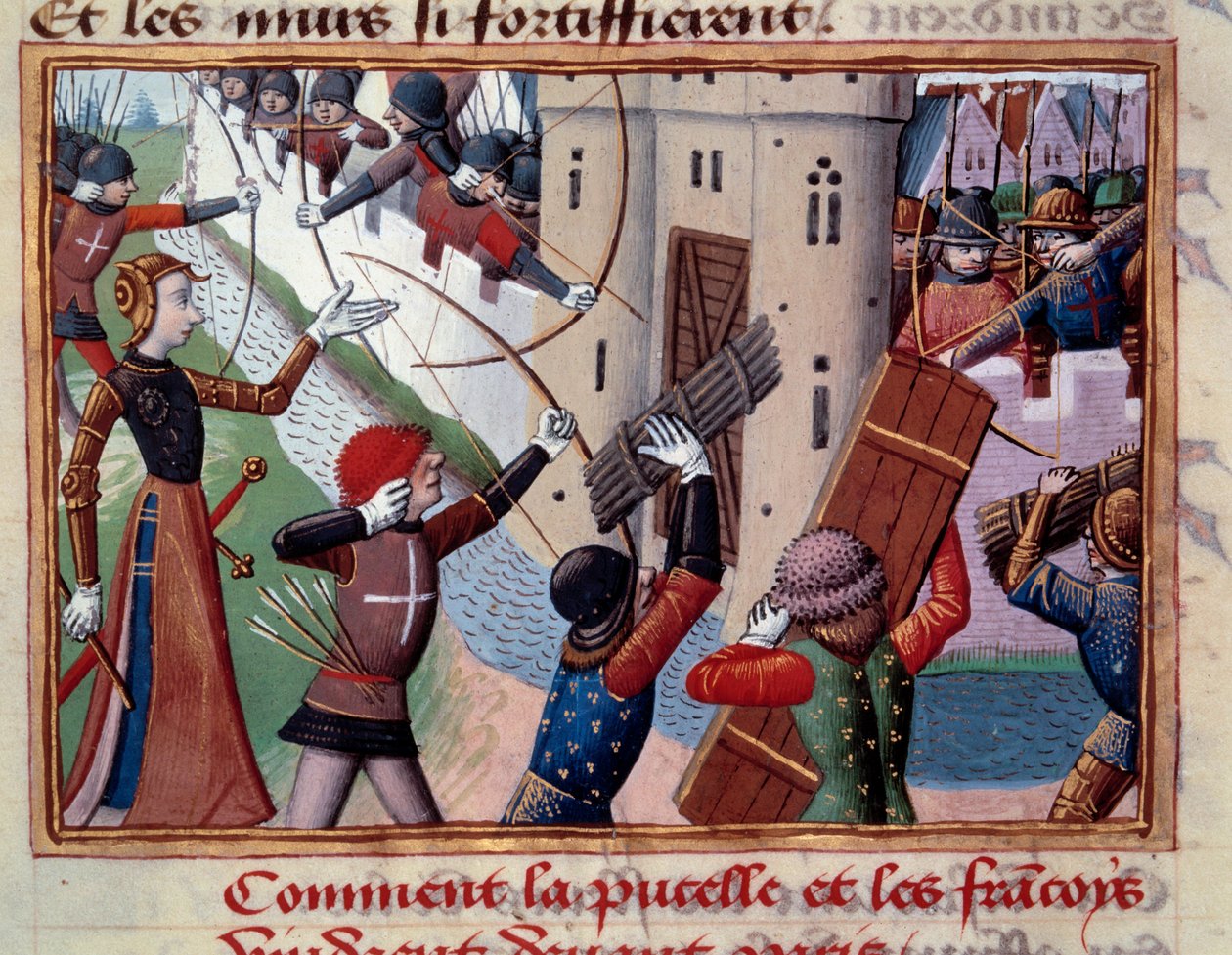 Johanna von Orleans bei der Belagerung von Paris führte den Angriff auf das Saint-Honoré-Tor am 8. September von Unknown artist