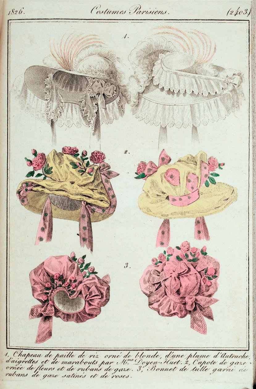 Journal des dames et des fashions, Pariser Kostüme von Unknown artist
