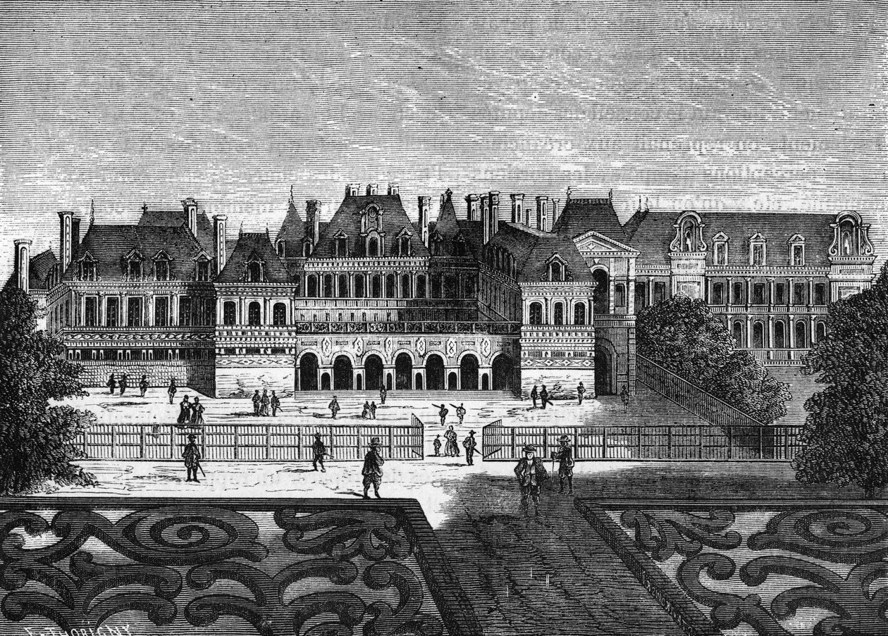 Das ehemalige Palais Cardinal, jetzt Palais Royal in Paris - in „Histoire de France“ von Henri Martin, 19. Jahrhundert von Unknown artist