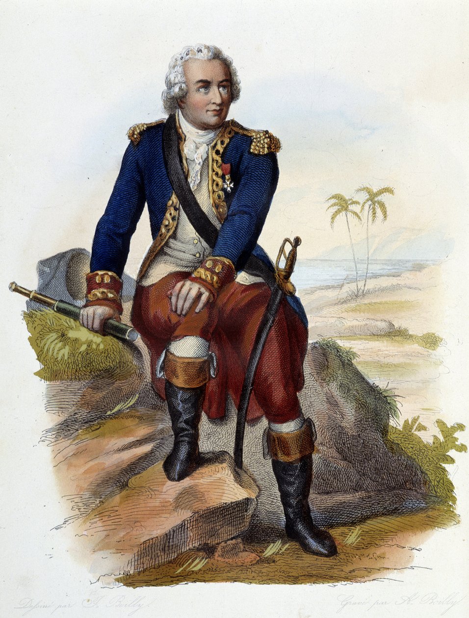 Louis Antoine, Graf von Bougainville (1729-1811), französischer Navigator - in „Le Plutarque français“, ed. Mennechet von Unknown artist