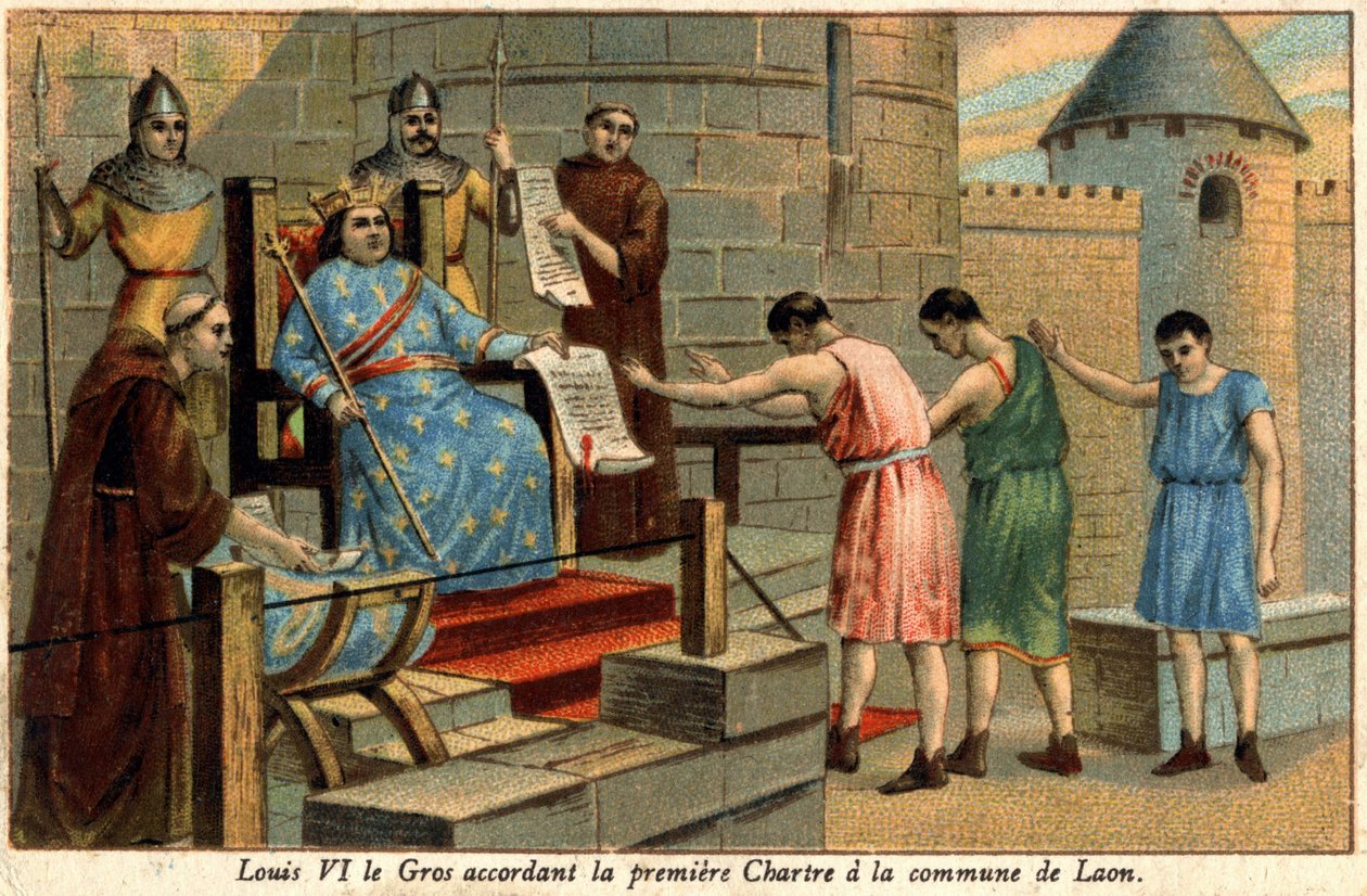 Ludwig VI. gewährte der Gemeinde Laon im Jahr 1128 die erste Charta. von Unknown artist