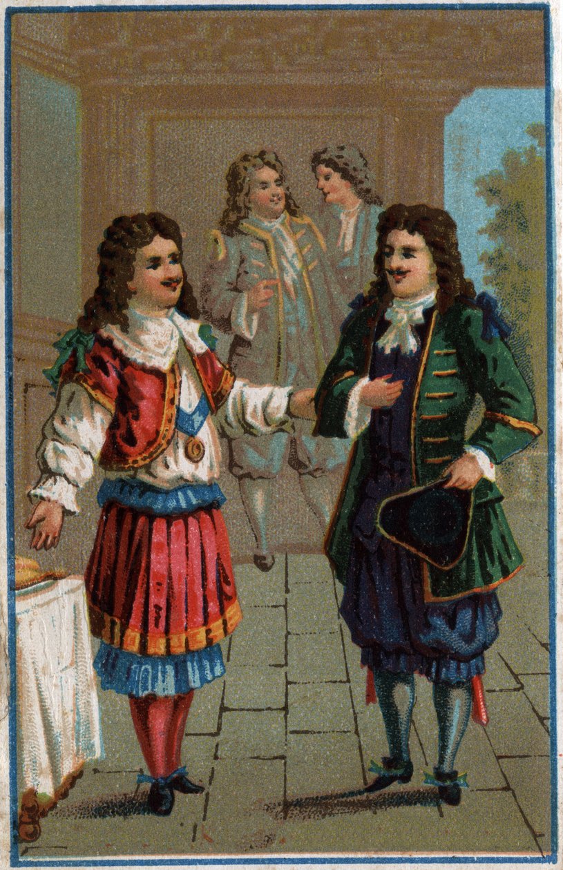 Ludwig XIV. und Molière: König Ludwig XIV. (1638-1715) und Jean-Baptiste Poquelin dit Molière (1622-1673) von Unknown artist