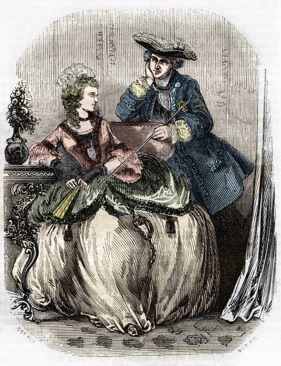 Ludwig XV. und Madame de Pompadour, Jeanne Antoinette Poisson (1721-1764) (Marquise de Pompadour) - in „Histoire de France“ von L.-P. Anquetil von Unknown artist