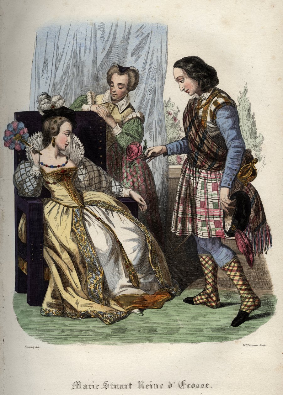 Maria, Königin von Schottland (Maria I. von Schottland) (1542-1587). Gravur von 1842 in „Histoire des papes“ von Maurice Lachatre. Private Sammlung von Unknown artist