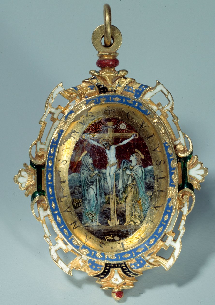 Medallion in Emaille auf rundem Gold von Unknown artist