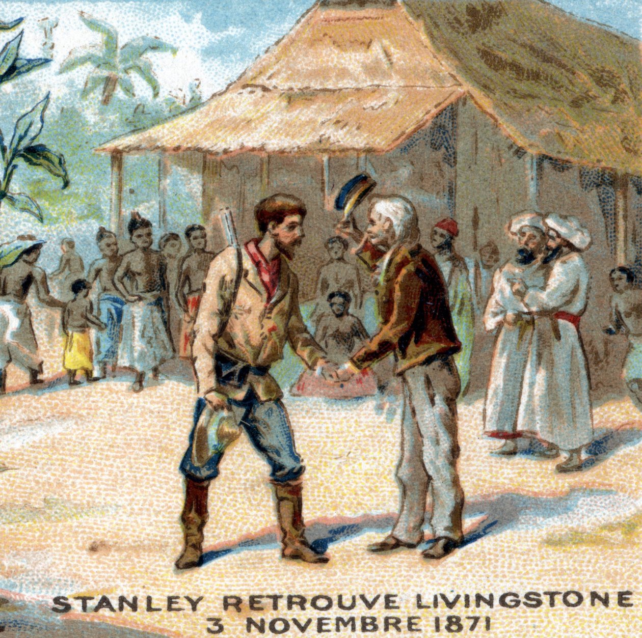 Treffen zwischen Sir Henry Morton Stanley (1841-1904) und David Livingstone (1813-1873) im Jahr 1871 von Unknown artist