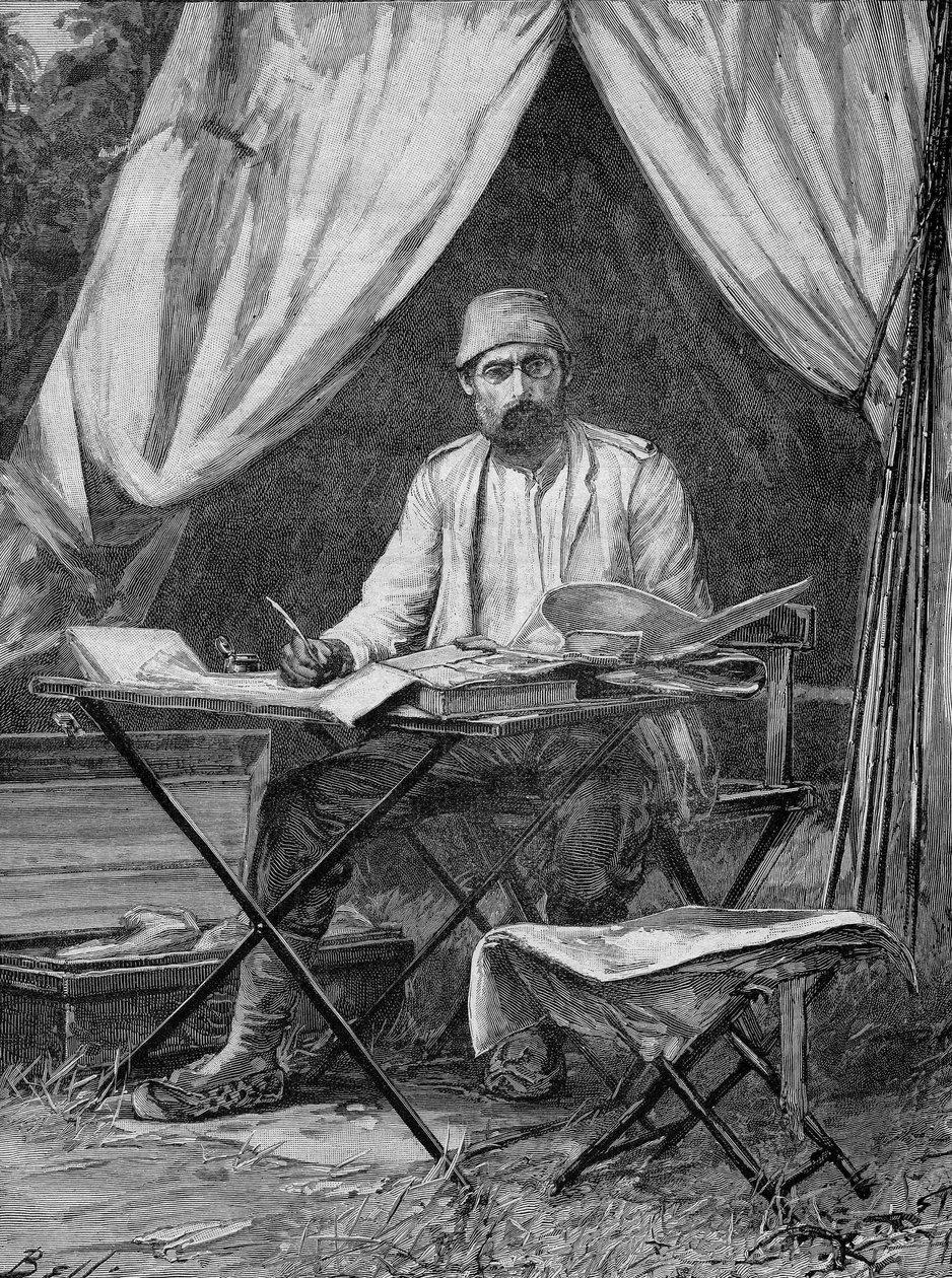 Mehmet Emin Pasha (Eduard Schnitzer), deutscher Entdecker (1840-1892). Gravur von 1893 von Unknown artist