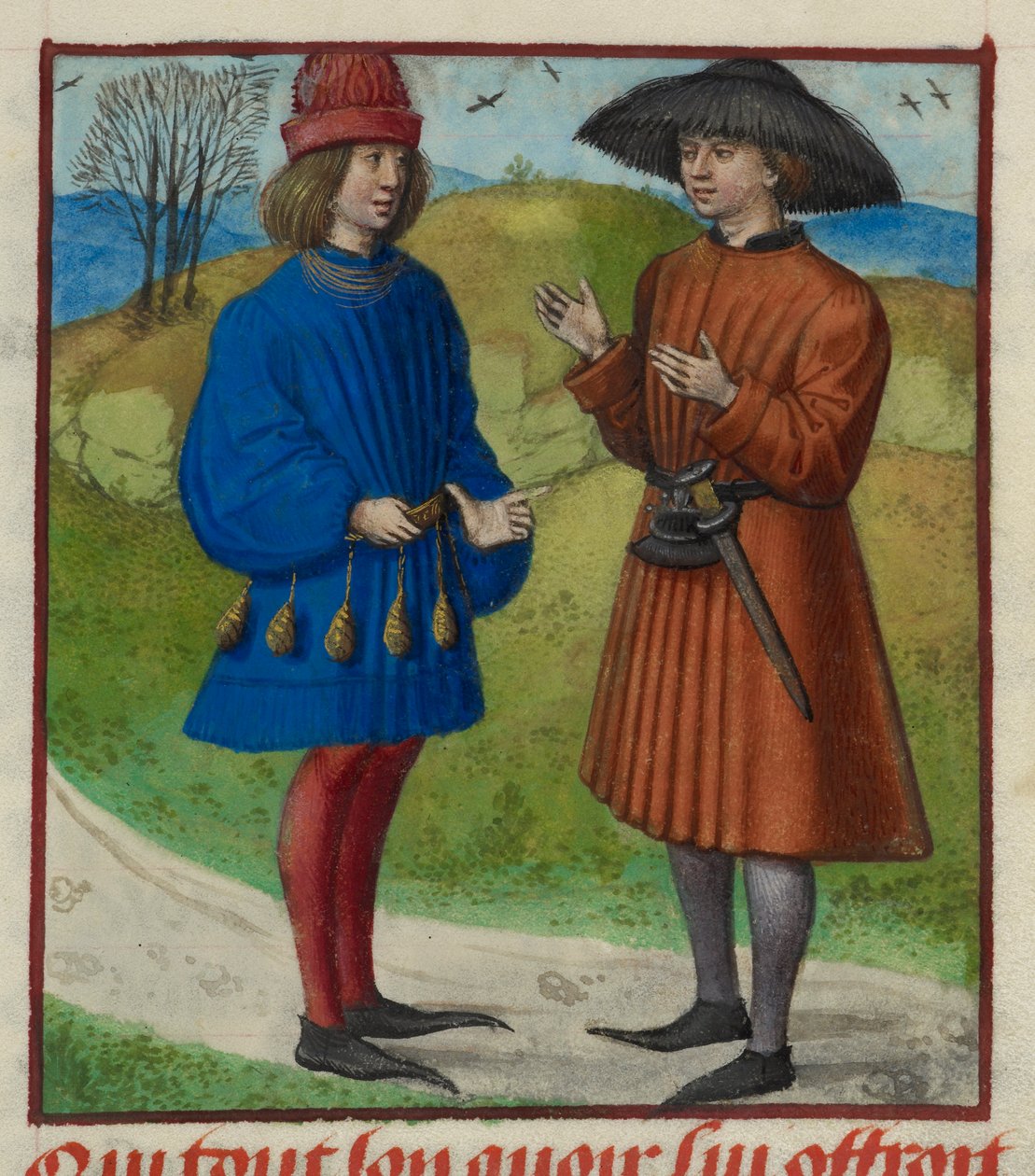 Miniatur des Liebhabers, der mit l