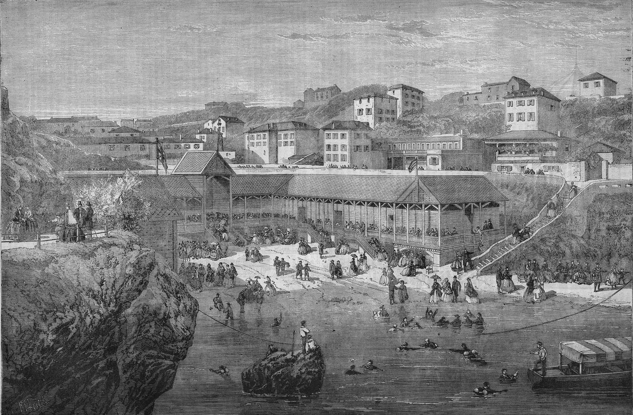 Morgen an den Seebädern von Biarritz im Jahr 1867 von Unknown artist