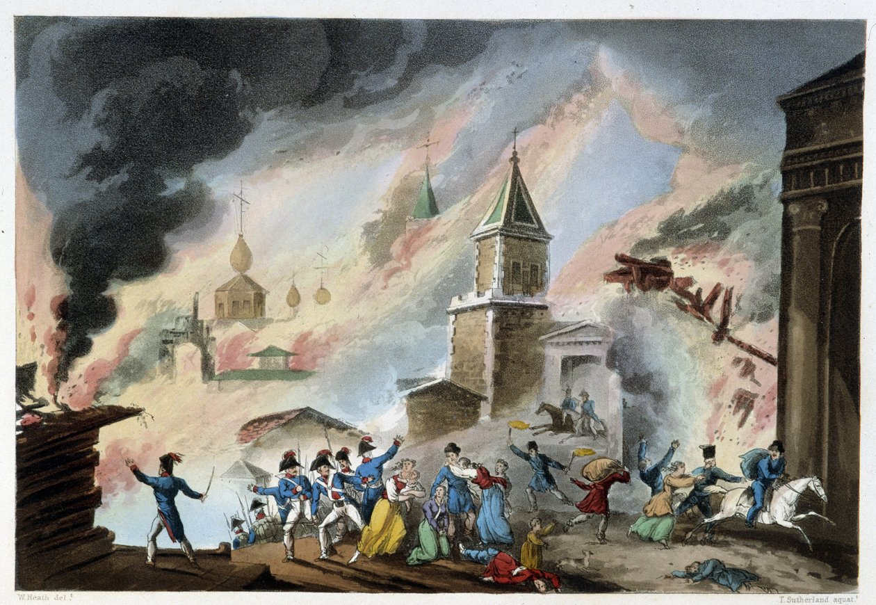 Moskauer Brand, Sep. 1812 - in „Napoleonic Wars“ von Sutherland, Duburg, London von Unknown artist