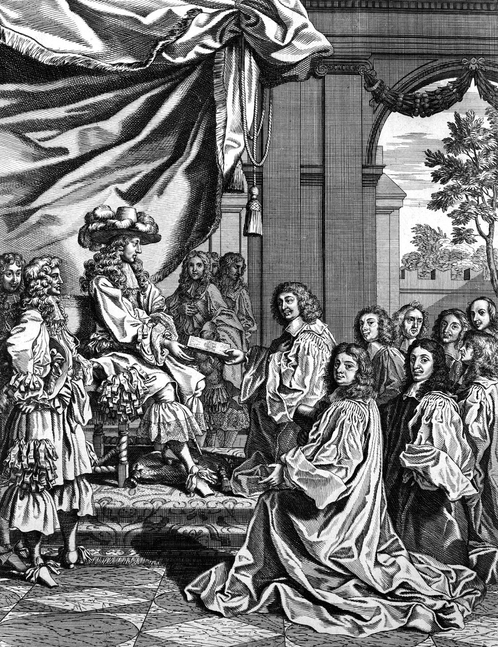 Städtische Magistrate präsentieren König Ludwig XIV. von Frankreich die Beschreibung seines Einzugs in Paris von Unknown artist