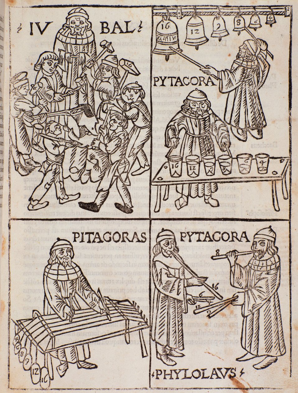 Musiktheorien des Pythagoras. Seite aus Theorica Musicae von Franchino Gaffurio von Unknown artist