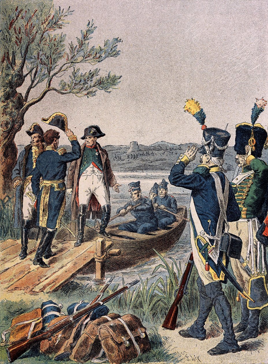 Napoleon und Massena auf der Insel Lobau von Unknown Artist