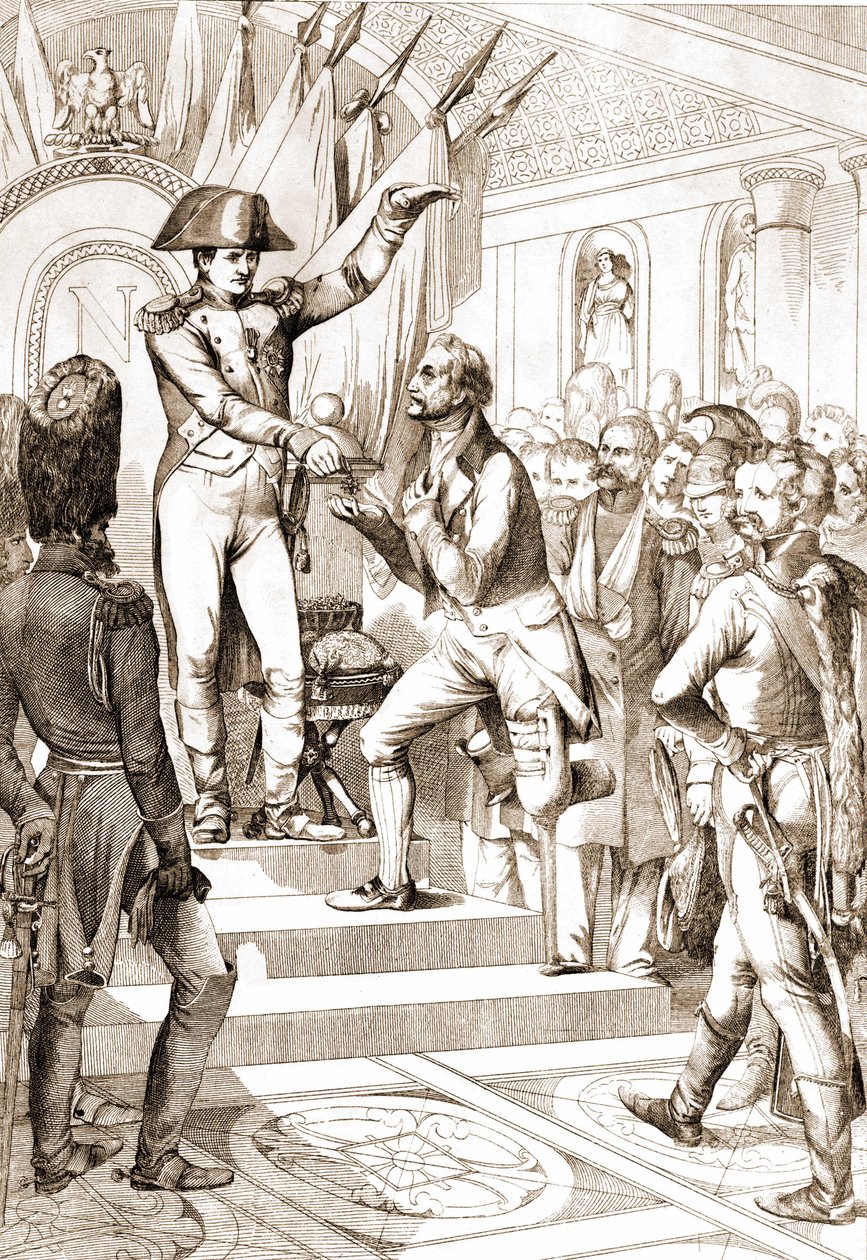 Napoleon verteilte die Orden der Ehrenlegion im Jahr 1804. von Unknown artist