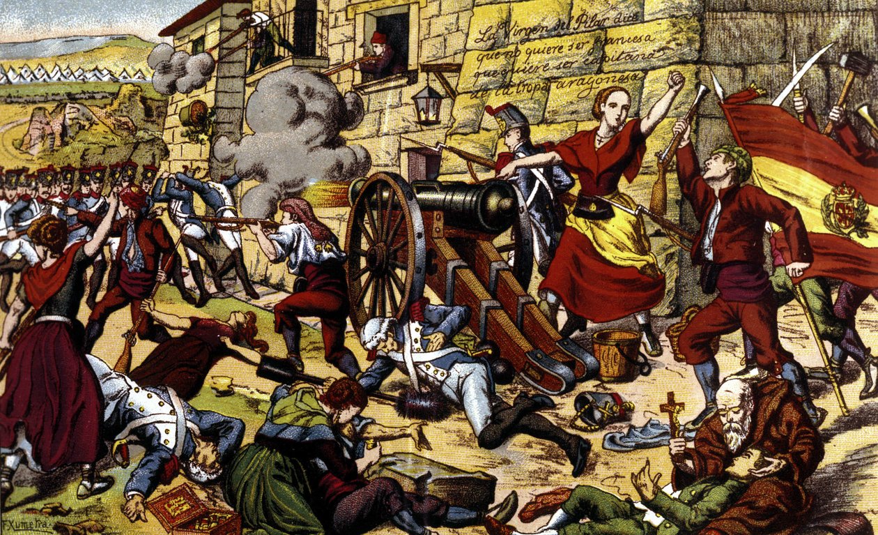 Napoleonische Kriege: Die Belagerung von Saragossa (15. Juni - 14. August von Unknown artist