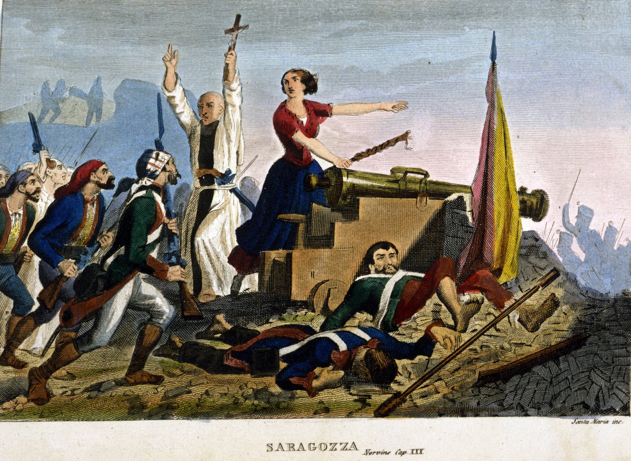 Napoleonische Kriege: die Belagerung von Saragossa (Zaragoza). 1808. Privatsammlung, Mailand von Unknown artist