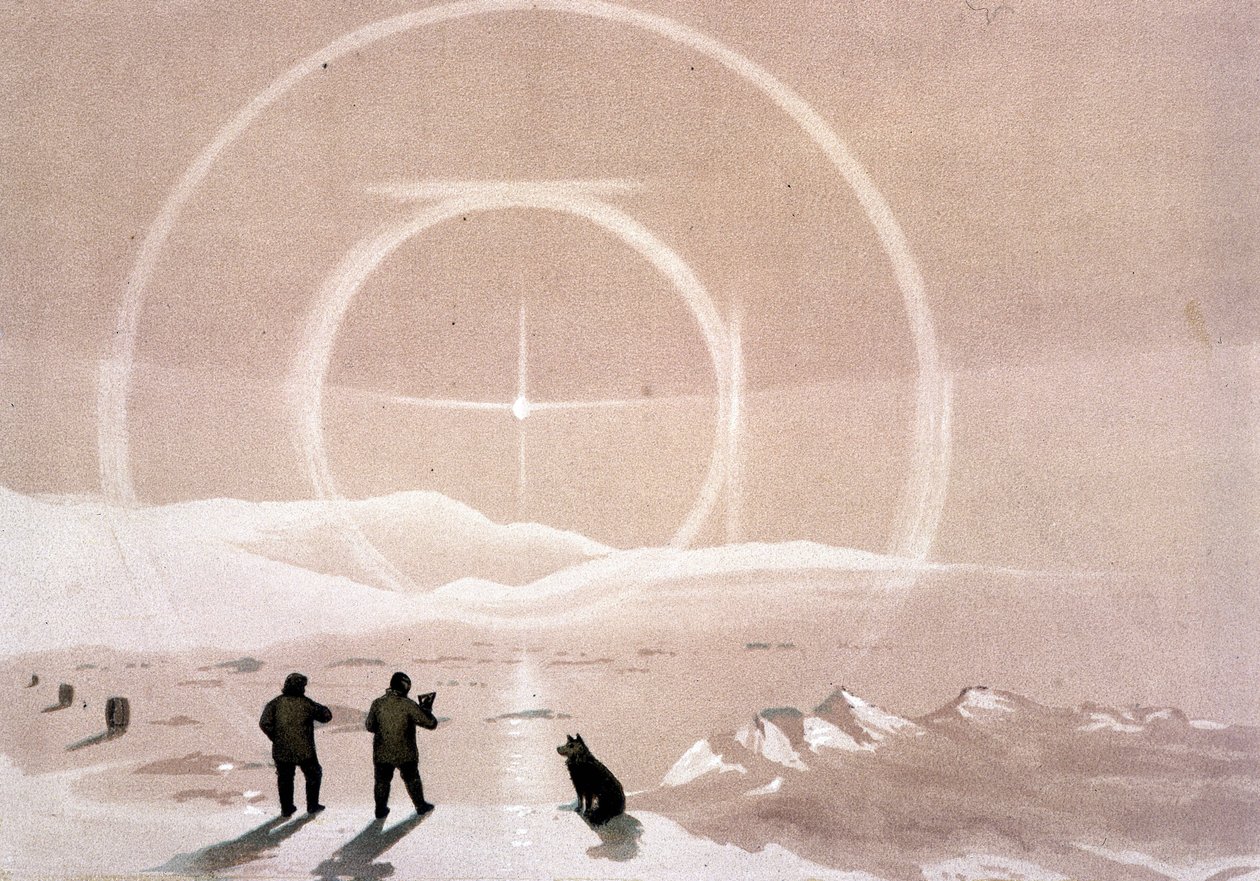 Nordlichter - in „The shores of the polar sea, an Arctic expedition narration“, von Dr. Edward Moos, Marcus Nard & Co, London von Unknown artist