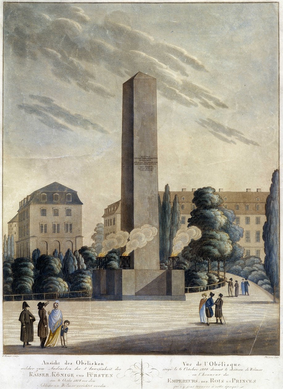 Obelisk vor dem Schloss von Weimar von Unknown artist