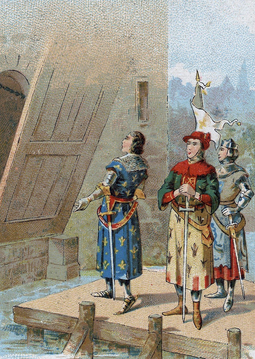 Philipp VI. von Valois (1293-1350), König von Frankreich vor dem Schloss von Broye am 26. August von Unknown artist