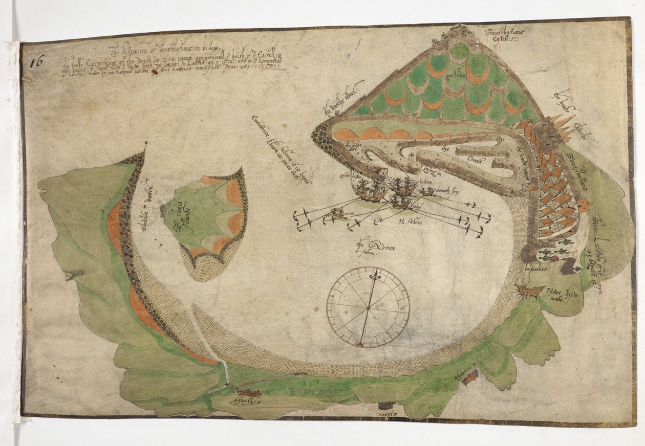 Plan der Stadt und des Hafens von San Sebastian, gezeichnet von Richard Poulter, Juni 1585 von Unknown artist