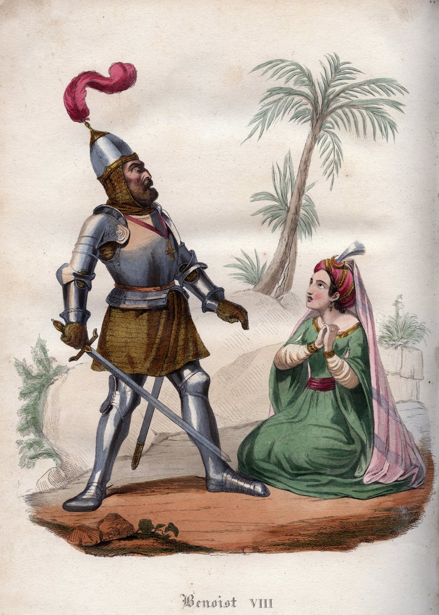 Papst Benedikt VIII. (1012-1024) besiegt die Sarazenen im Jahr 1016. von Unknown artist