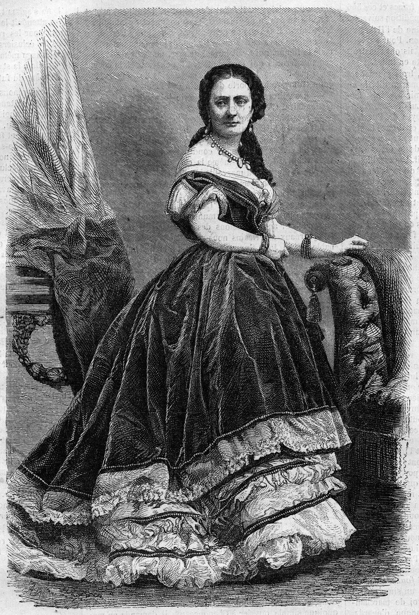 Porträt Maria Wyse Bonaparte genannt Madame Urbain Ratazzi (1833-1902). Gravur in „The Illustrious Universe“ von Unknown artist