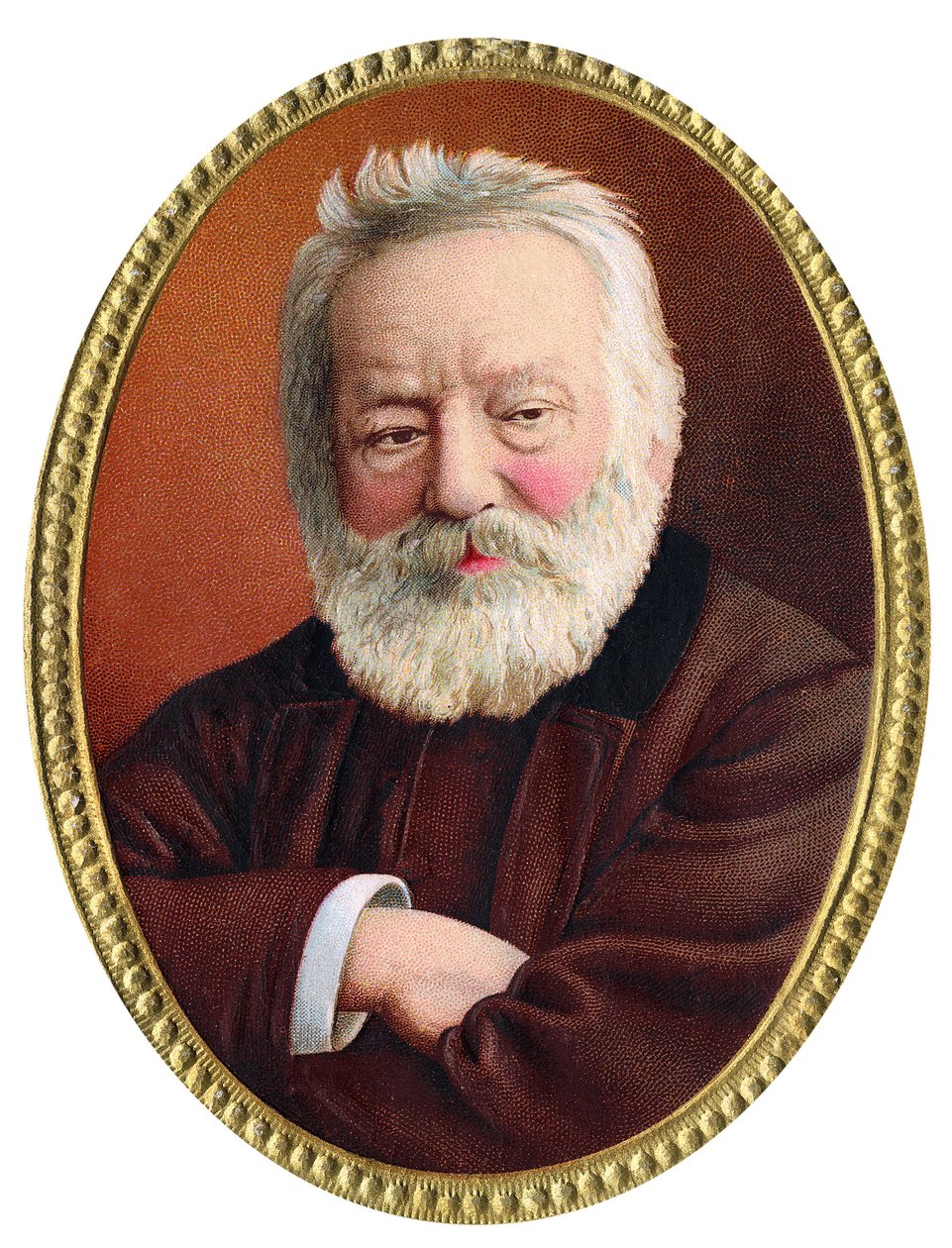 Porträt des französischen Schriftstellers Victor Hugo (1802-1885) - Chromolithographie aus dem späten 19. Jahrhundert von Unknown artist