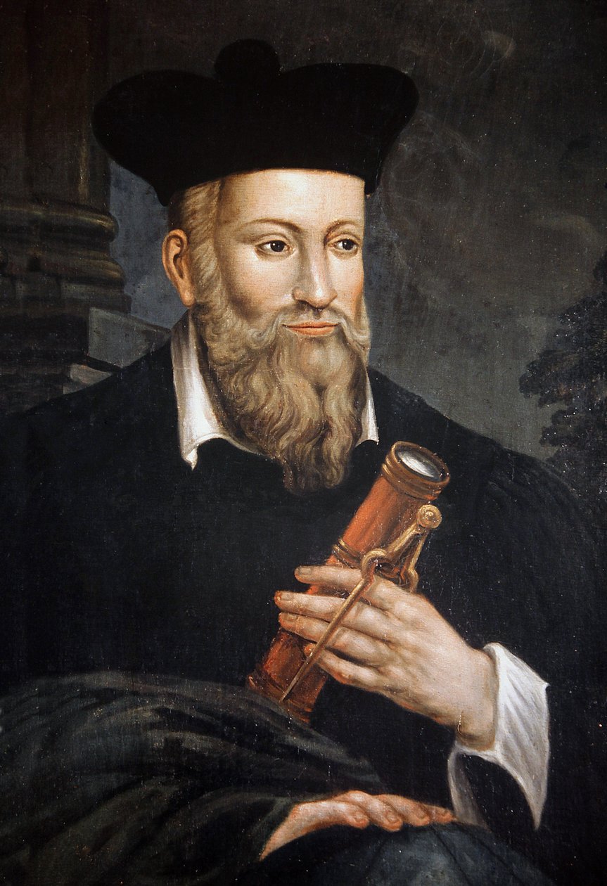 Porträt von Michel de Nostre-Dame (Nostradamus), Astrologe (1503-1566), Detail, Maison de Nostradamus, Salon de Provence, Bouches du Rhône von Unknown artist