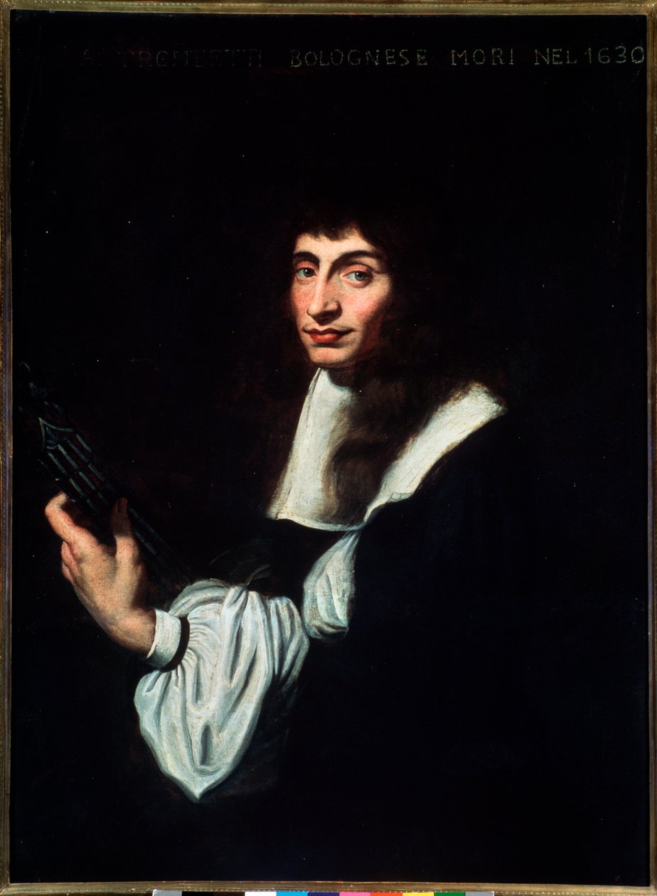 Porträt von Agostino Trombetti (17. Jahrhundert), italienischer Gitarrist und Sänger von Unknown artist