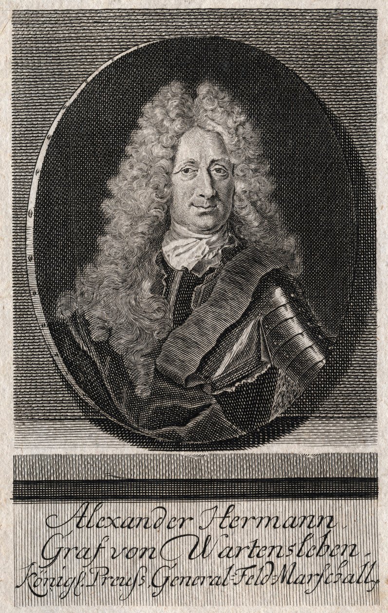 Porträt von Alexander Hermann Graf von Wartensleben (1650-1734), Offizier in den Armeen verschiedener deutscher Staaten - Gravur von Unknown artist