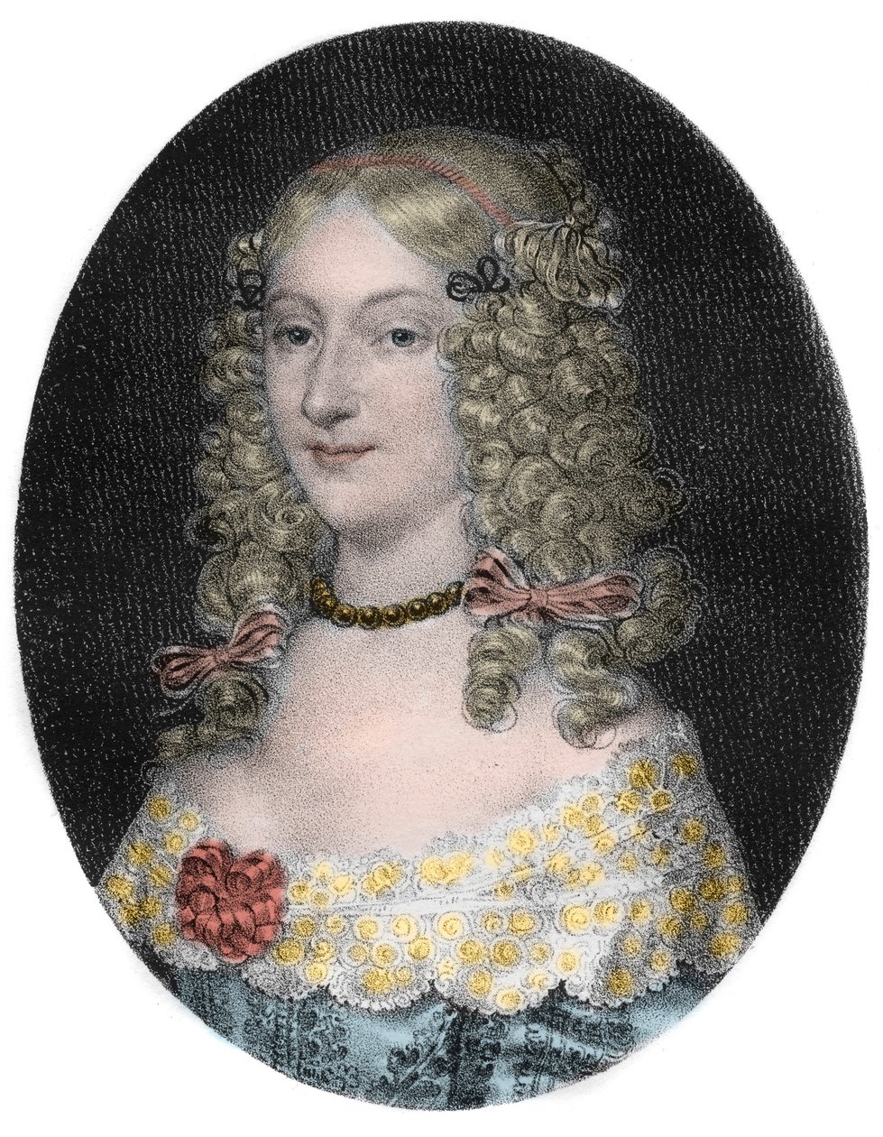 Porträt von Anne-Geneviève de Bourbon-Condé, Herzogin von Longueville - Gravur des 19. Jahrhunderts von Unknown artist