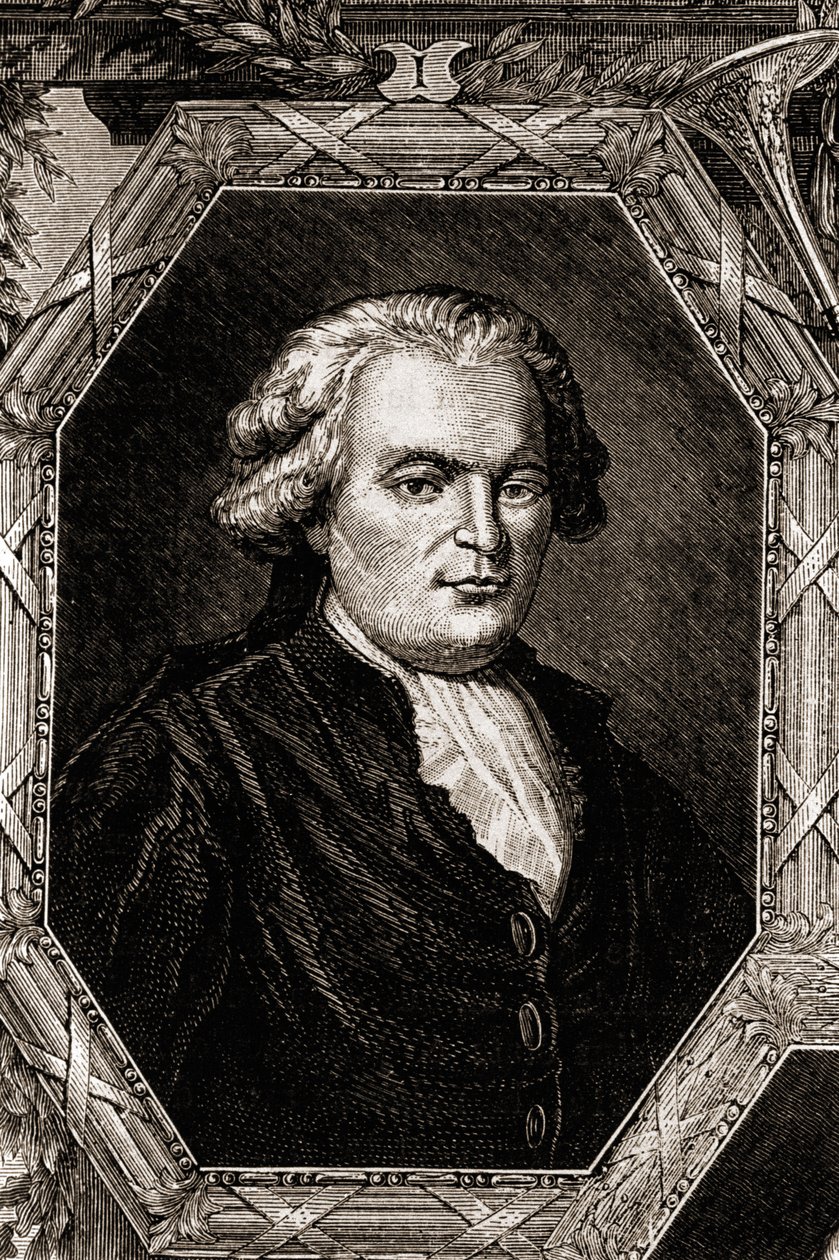 Porträt von Anthelme Brillat-Savarin. Französischer Magistrat und Schriftsteller (1755-1826), Autor der Physiologie des Geschmacks (1826), Sammlung von Reflexionen über die Freuden des Tisches. Jean Anthelme Brillat-Savarin (1755-1826) französischer Gastro von Unknown artist