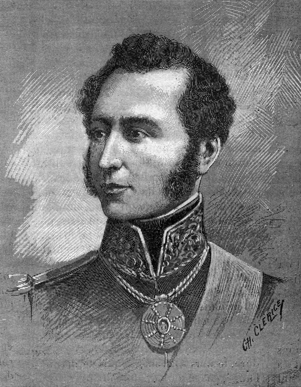 Porträt von Antonio Jose de Sucre (1795-1830) - Venezolanischer Unabhängigkeitsführer - Gravur von Unknown artist
