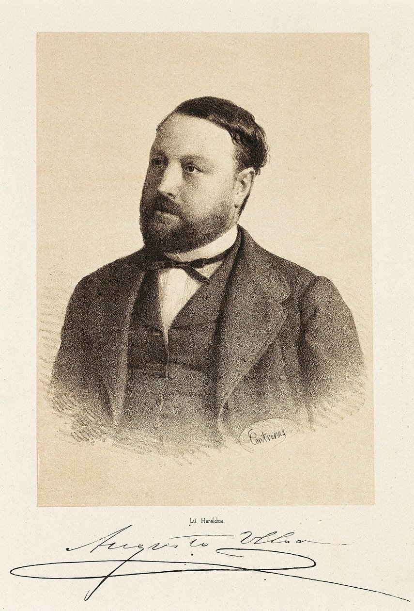 Porträt von Augusto ULLOA (1823-1879), spanischer Politiker. Gravur Madrid, Nationalbibliothek. von Unknown artist