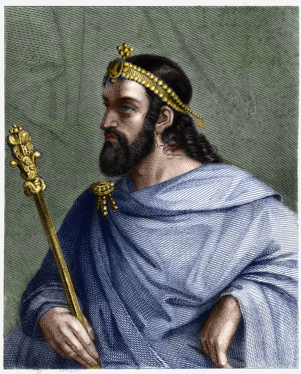 Porträt von Charibert (? -?) , König von Paris (561 - 567) - in „Histoire des Français“ von Lavallée, Gravur, undatiert. von Unknown artist