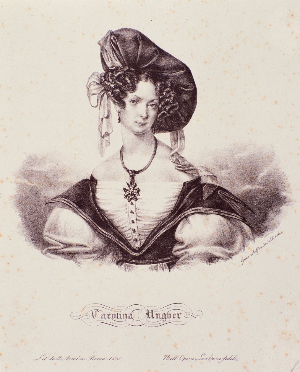 Porträt von Caroline Ungher (Gravur) von Unknown artist