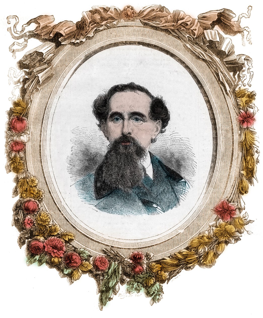 Porträt von Charles Dickens (1812-1870) englischer Schriftsteller, Gravur von Unknown artist