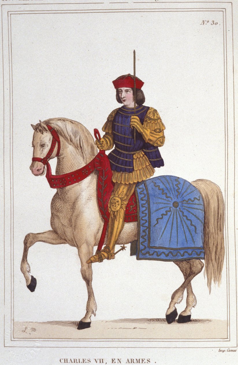 Porträt von Karl VII. (1403 - 1461), König von Frankreich, Gravur von 1830 von Unknown artist
