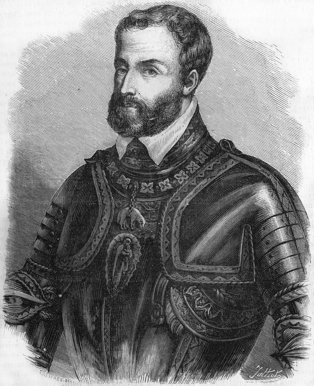 Porträt von Karl V. (1500-1558), Kaiser des Heiligen Römischen Reiches von 1519 bis 1556. Gravur des 19. Jahrhunderts. von Unknown artist