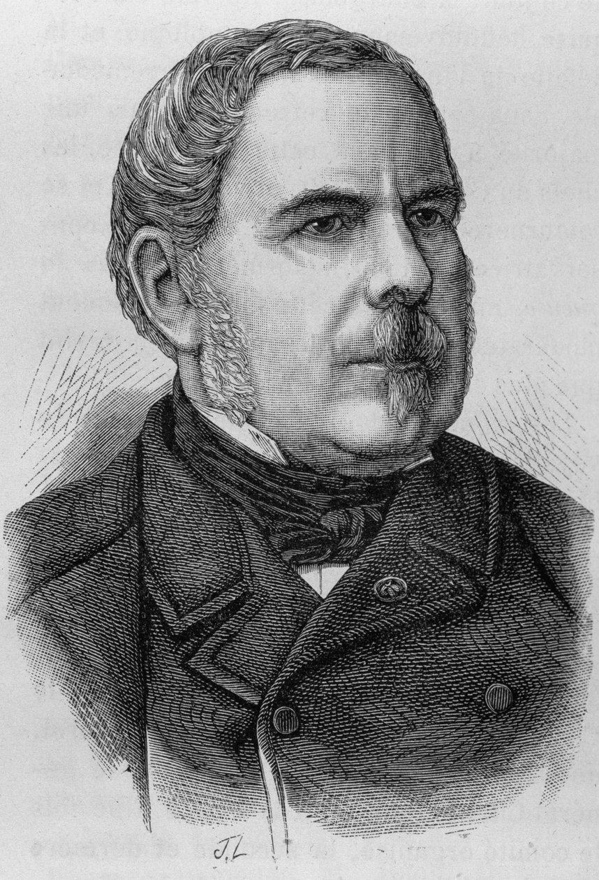 Porträt von Graf Napoleon Daru (? - 1889). Gravur des späten 19. Jahrhunderts in „Histoire de France“ von H. Martin. von Unknown artist