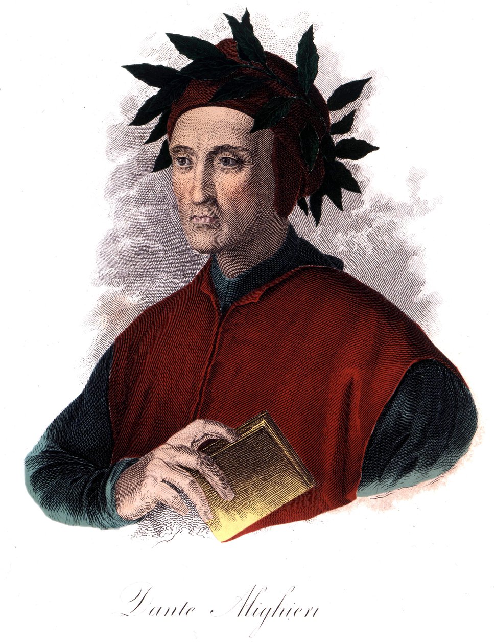 Porträt von Dante (1265-1321), italienischer Dichter, Gravur des 19. Jahrhunderts von Unknown artist