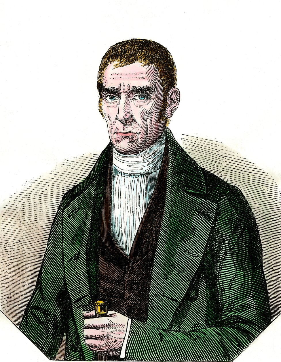 Porträt von Don Joaquim Suares (1781-1868), Präsident der Republik Uruguay. Gravur des 19. Jahrhunderts von Unknown artist