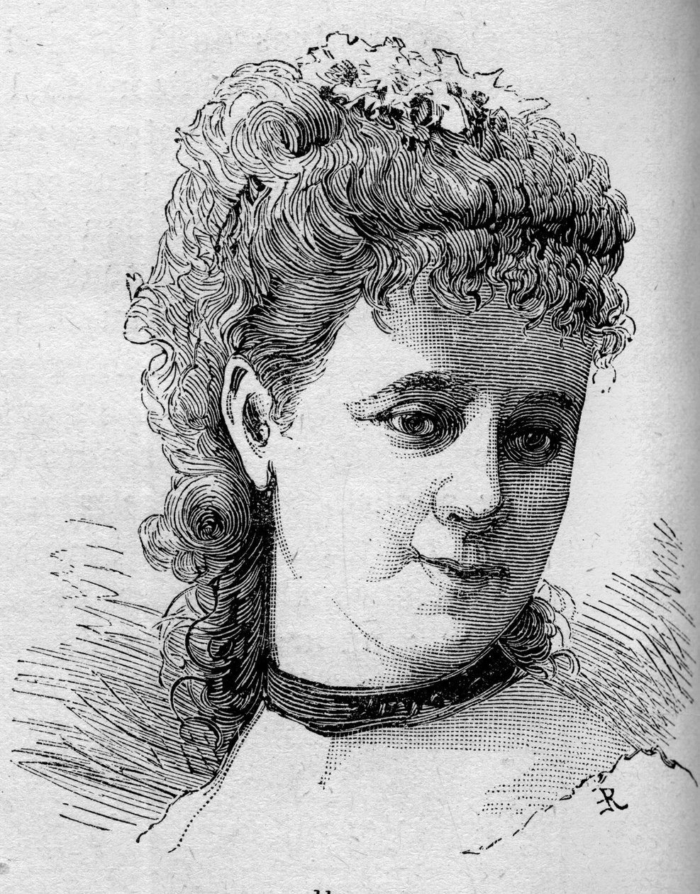 Porträt von Emilie Broisat (1848-1929), französische Schauspielerin, Mitglied der Comédie-Française. Gravur in „Le Monde Illustré“ Nr. 1168 vom 16. August 1879 von Unknown artist