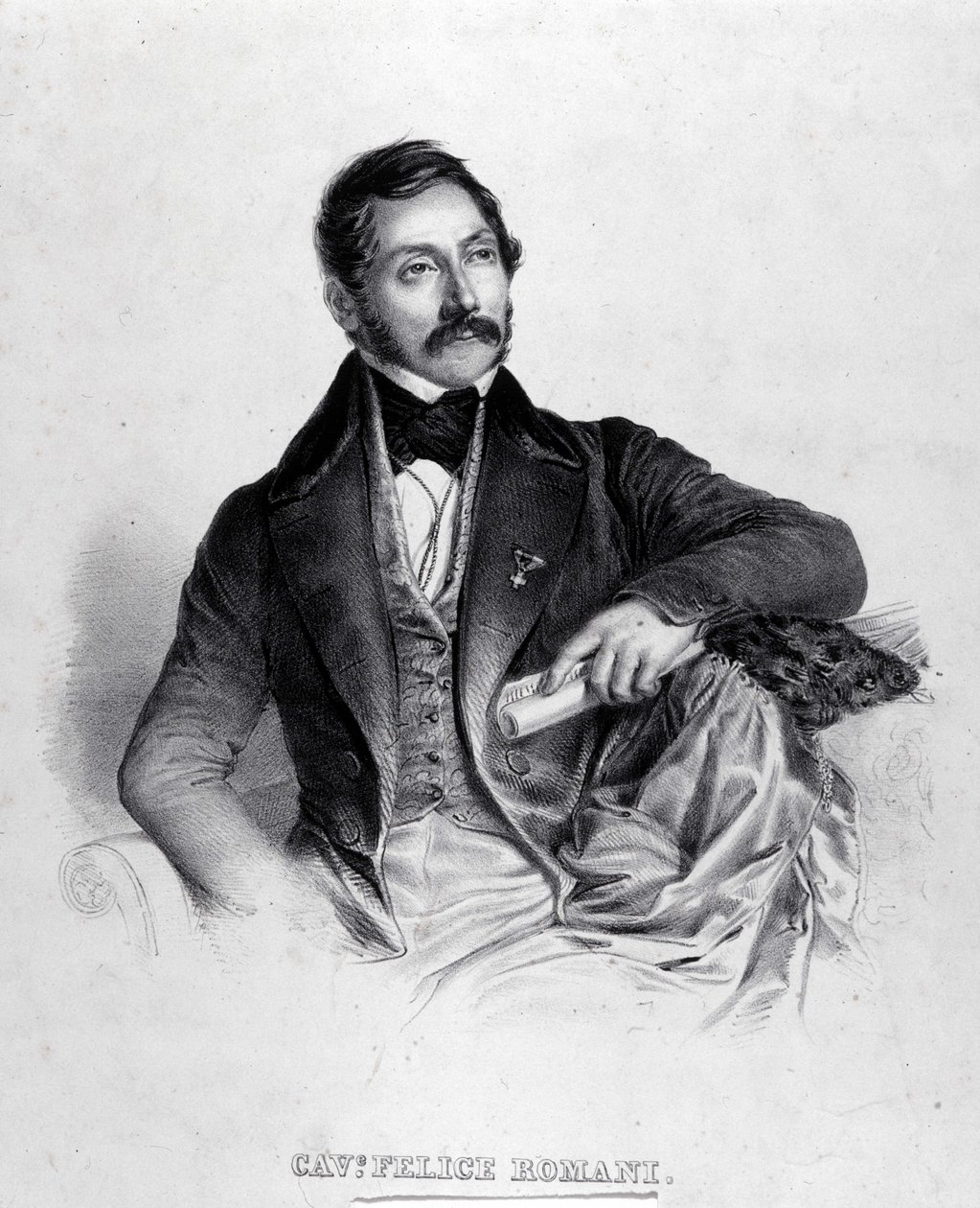 Porträt von Felice Romani, Librettist, Dichter und italienischer Kritiker (1788-1865). von Unknown artist