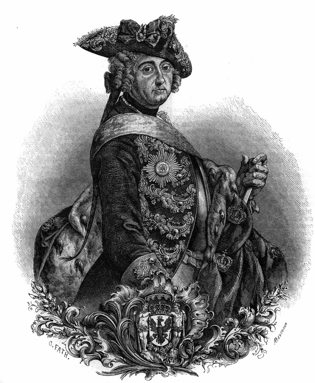 Porträt von Friedrich II. (1712-1786), König von Preußen, bekannt als Friedrich der Große von Unknown artist