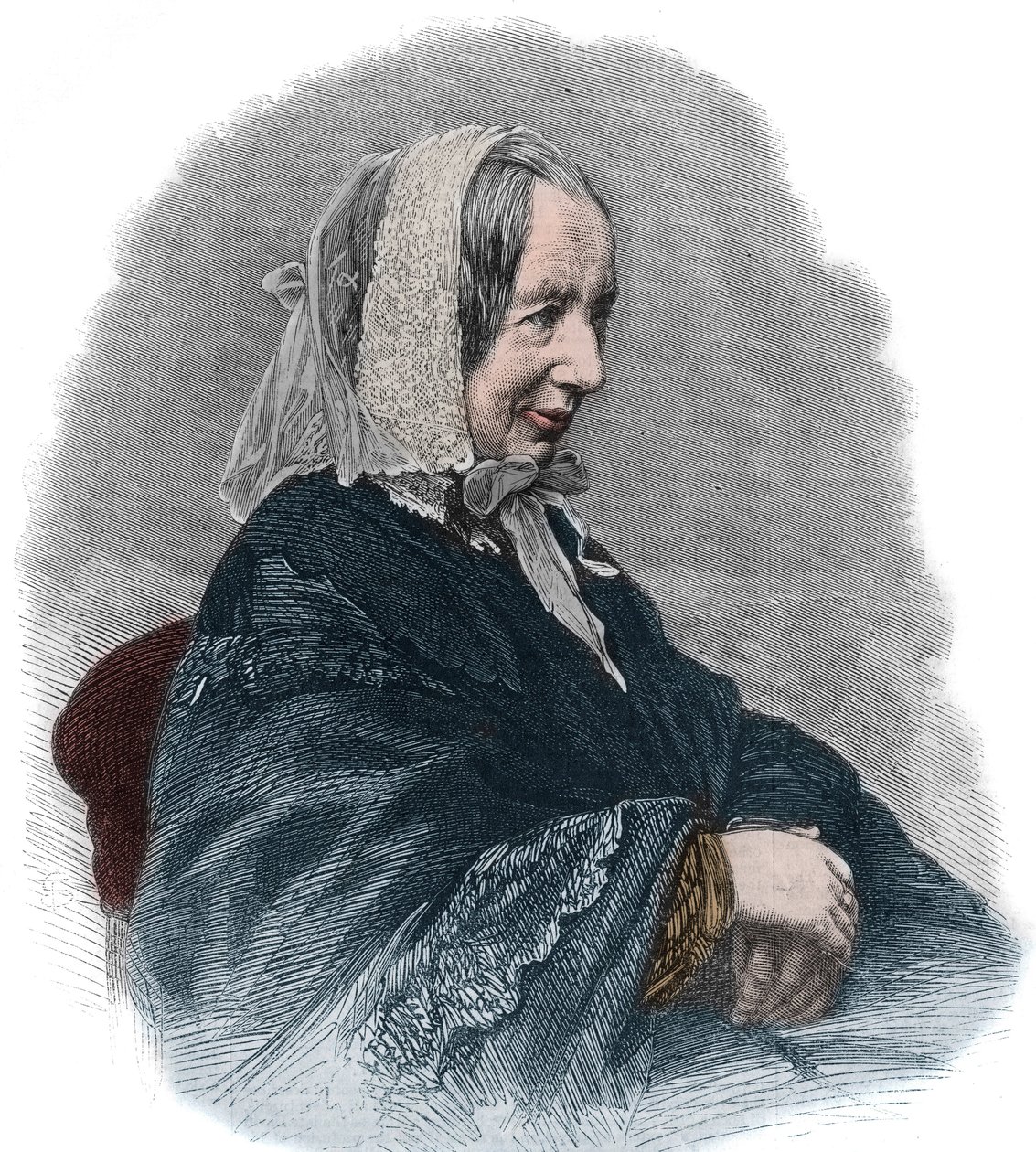 Porträt von Fredrika Bremer (1801-65) (Gravur) eine schwedische Schriftstellerin und feministische Aktivistin von Unknown artist